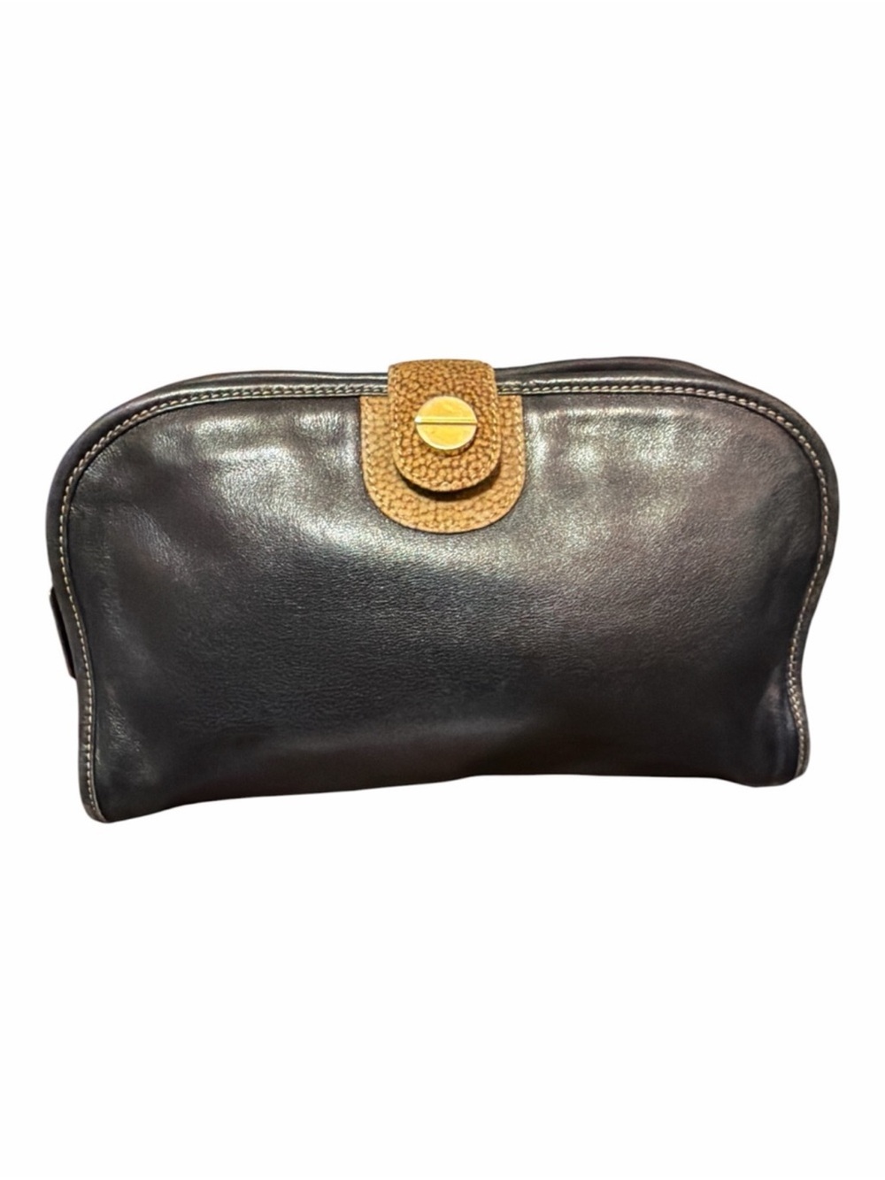 Vintage Borbonese by Redwall
Black Leather Clutch Pouch Occhio di Pernice Italy